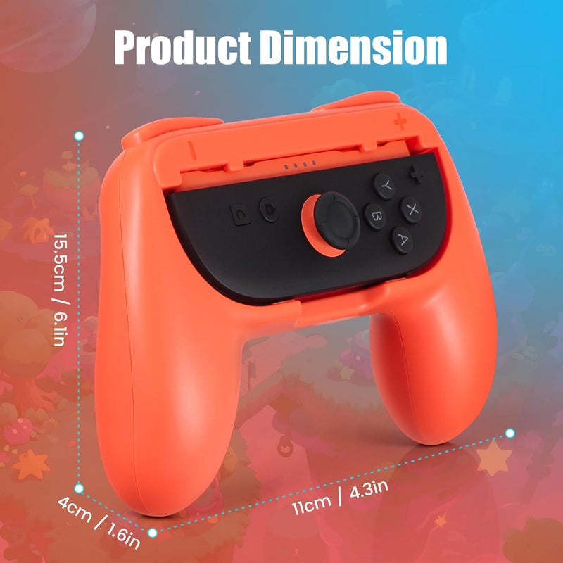 JoyHood Hand Grips for Switch 2, Hand Grip Handle Accessories Kit Compatible with Switch 2 Controller 2025 (4 Pack) - Image 2